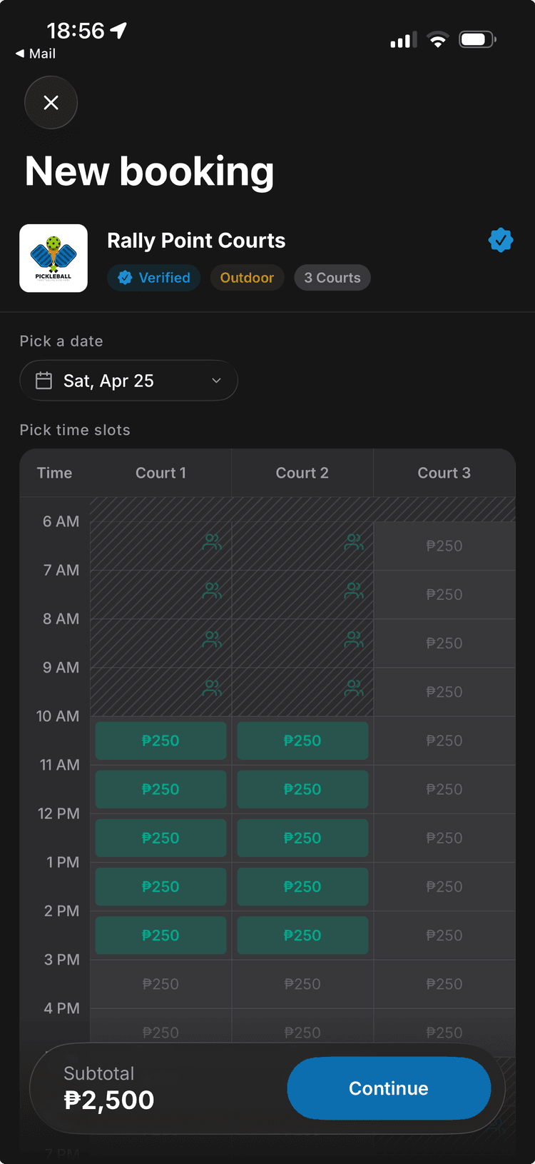 Mobile booking